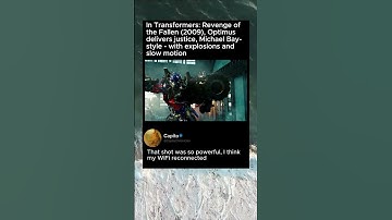 In Transformers (2009), Optimus prime delivers justice in slow-mo style