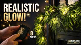 The Garland That Turns Itself On OEIOEI 9FT Norfolk Pine Garland Pre-Lit Battery Operated Garland