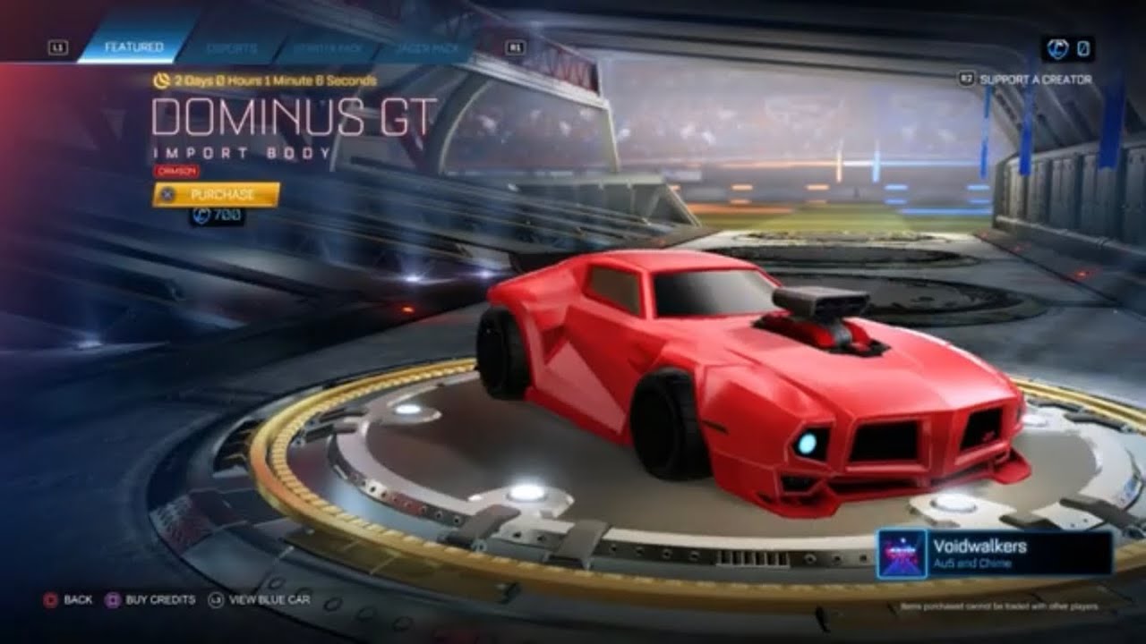 ROCKET LEAGUE ITEM SHOP *NEW* CRIMSON DOMINUS GT