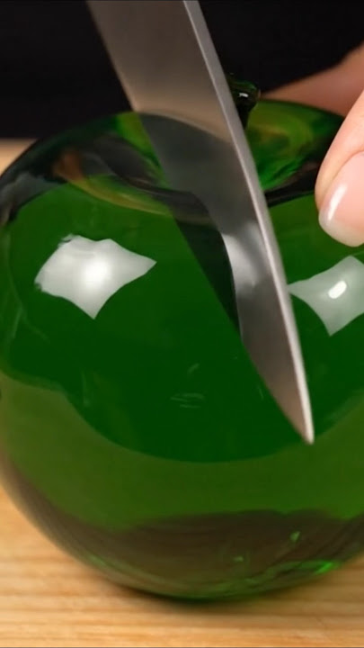 Satisfying Emerald Glass Apple Slicing 🍏✨ | Ultra-Realistic ASMR #asmr #satisfying #oddlysatisfying