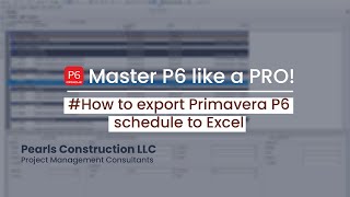 How to export Primavera P6 schedule to Excel | Primavera P6 Tips and Tricks