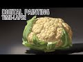 [デジタル画タイムラプス] 2時間で描くリアルなカリフラワーのメイキング | Digital Painting Time Lapse