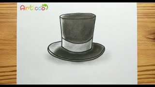 HOW TO DRAW SIMPLE REALISTIC TOPHAT