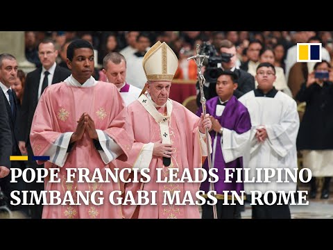 Pope Francis leads Filipino dawn mass Simbang Gabi in Rome