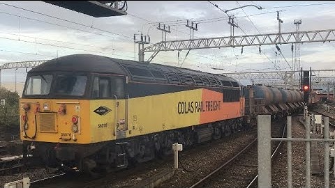 Colas Rail Class 56094 and 56078 passing Crewe on a RHTT working