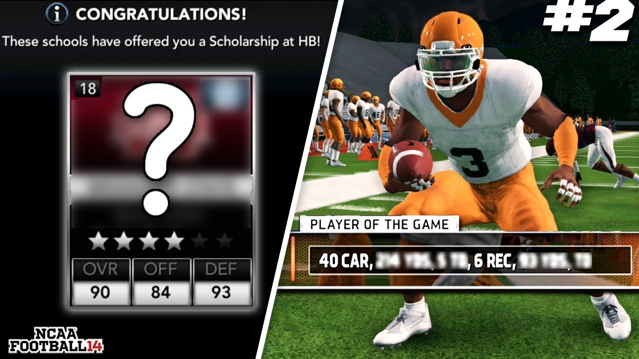 Earning HUGE Scholarships! NCAA 14 RB Road to Glory #2