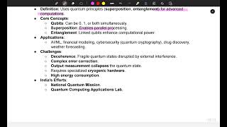 Science and tech L-6  | Advanced Computing Technologies | UPSC CSE |PSC |Quick Revision