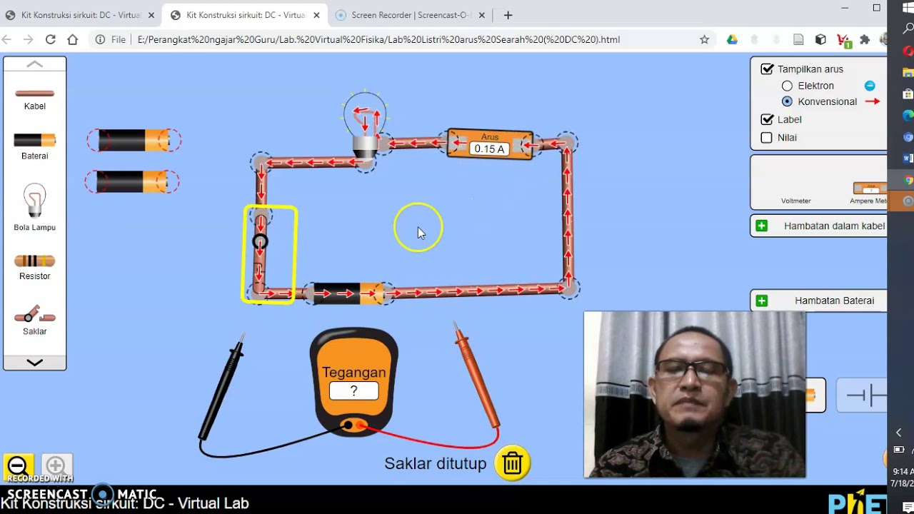 Lab. Virtual Praktikum Fisika Listrik Dinamis ( Hukum Ohm ) - YouTube