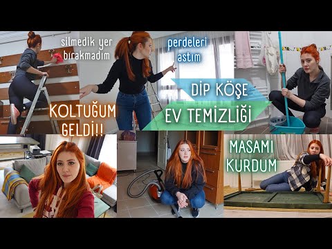 DİP KÖŞE TEMİZLİK 🧼| Koltuk, masa, perdeler geldi !! | EV VLOG