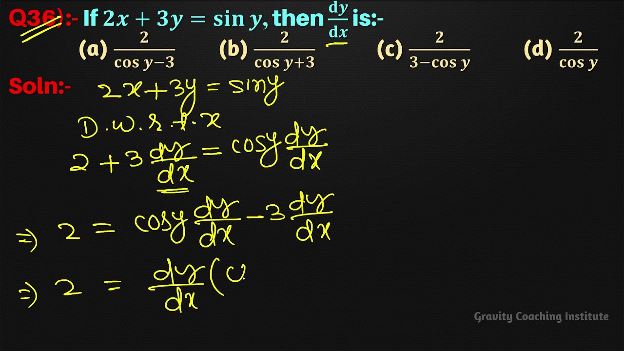 Dy Dx 2x 3y Sin Y