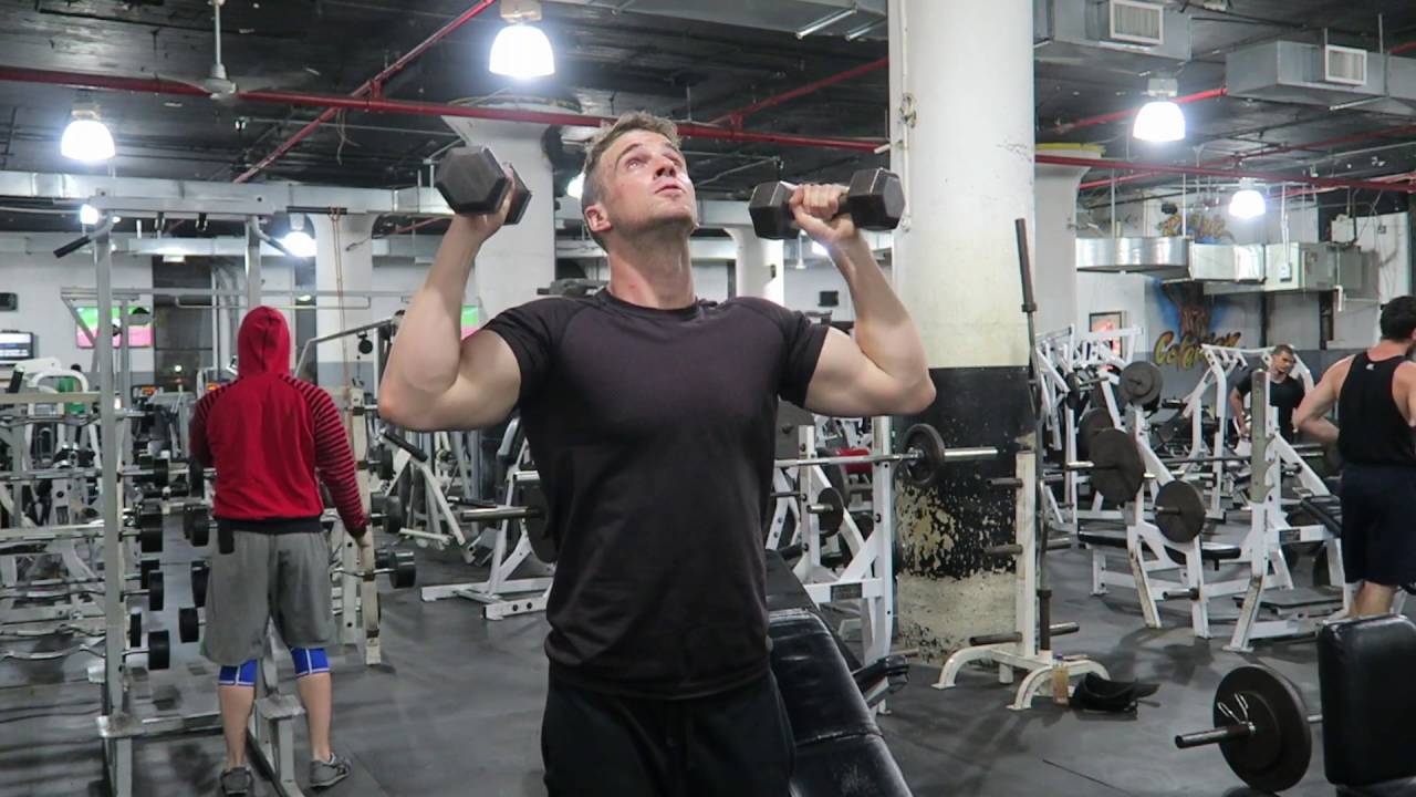 Dumbbell Standing Shoulder Press, Palms Facing YouTube