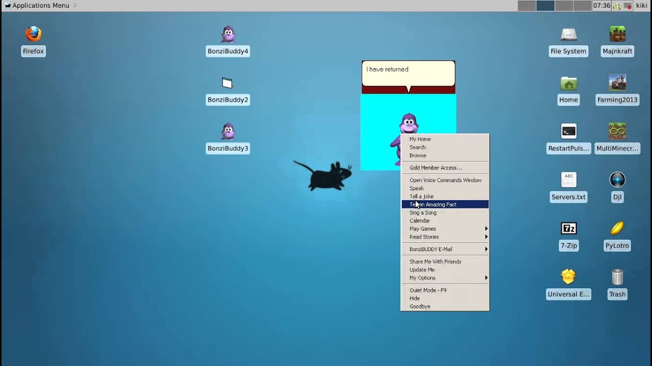 BonziBuddy is running on Linux 