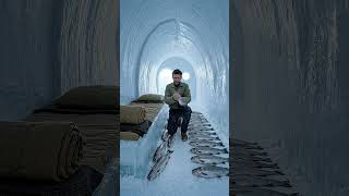 I Built a Snow Cave That Catches Fish For Me 🏔️🐟 #shorts