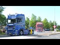 Truckshow Nederhemert 2023 with many Scania V8, L6, DAF &amp; Volvo open pipes sound