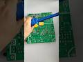 good quality soldering sucker performance. #diyelectronics #solderingsucker #desoldering #satisfying