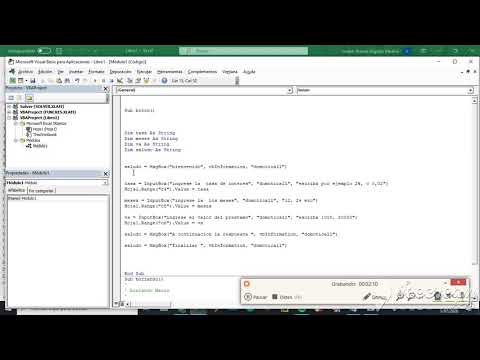 Tutorial rapido con msgbox, inputbox, y variables para VB en excel