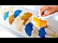 POURING with REAL Ginkgo Leaves! ANYONE Can try this Easy Technique! | AB Creative Tutorial