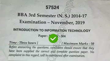 2019 Mdu BBA 3rd Sem Introduction of Information Technology Question Paper