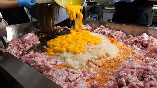 300kg Hamburg Steak, 600 Servings of Ramen! big and amazing mass food Making