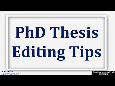 editing a phd thesis