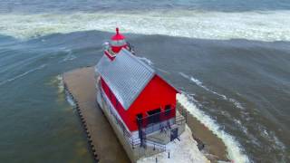 Grand Haven Lighthouse Drone Footage