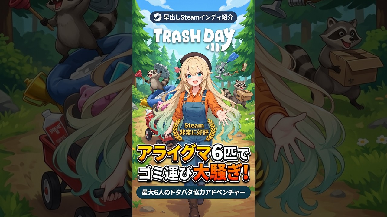 Trash Day｜最大6人でワイワイ！ゴミ運び大騒ぎ【早出しSteamインディ紹介】 by げーむにゅーす東京
