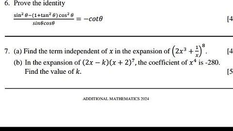 Question 7 Binomial Expansion (2024 End of Year)