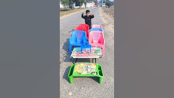 Small 6 Chairs and 2 Table | playground Rectangle Table Chairs 🪑 unboxing 🔥#shortsviral