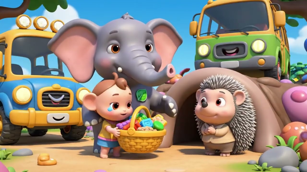 Jungle Animals Ride the Bus 🐯 | Wheels Go Round Song