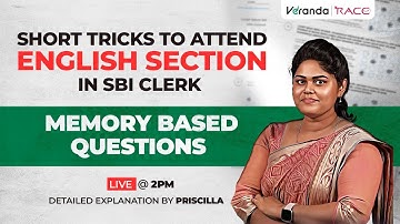 TARGET SBI CLERK | SHORT TRICKS TO ATTEND ENGLISH SECTION | MEMORY BASED QUESTION| BY PRISCILLA MAAM