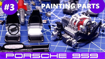 Porsche 959 Tamiya 2⃣4⃣0⃣6⃣5⃣🏁 PART 3 painting parts with airbrush and brush🚀 kit for beginner #asmr