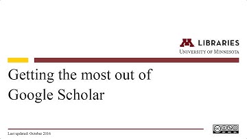 Tutorial: Getting the most out of Google Scholar