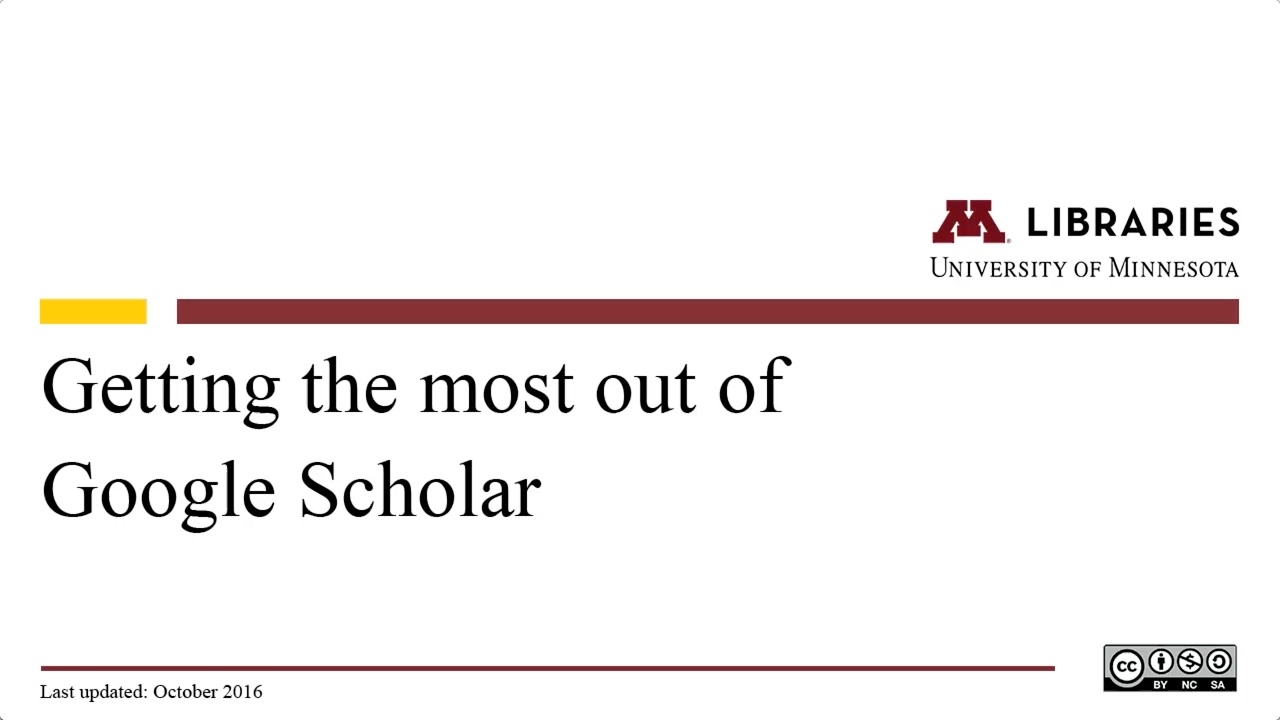 Tutorial: Getting the most out of Google Scholar - YouTube
