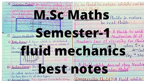 Fluid Mechanics Notes | M.Sc Maths के Best Notes || #NOTES ki JYOTI