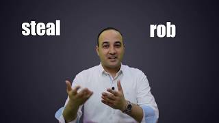 الفرق بين steal & rob  confusing words