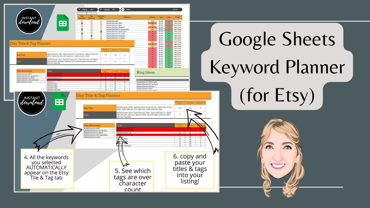 Etsy Title & Tag Keyword Planner in Excel YouTube
