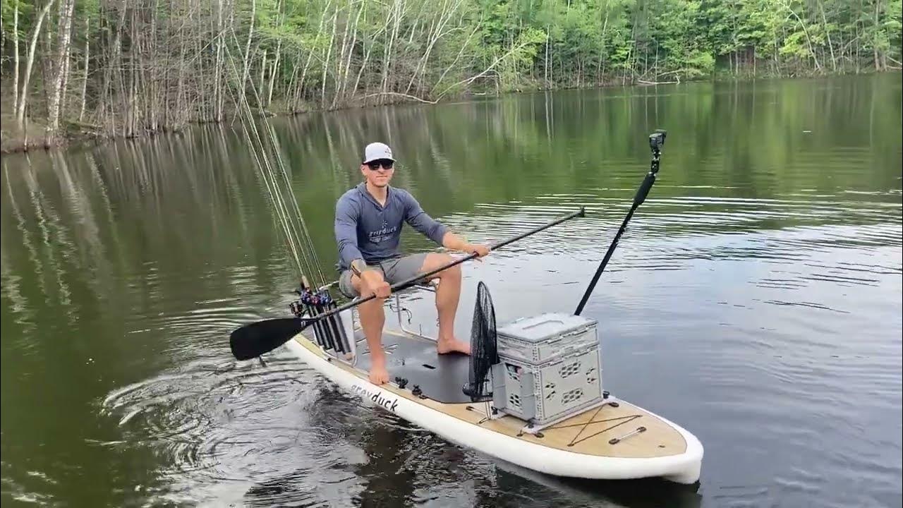 Custom Bass Fishing SUP  Grey Duck All Day Hybrid Paddle Board 