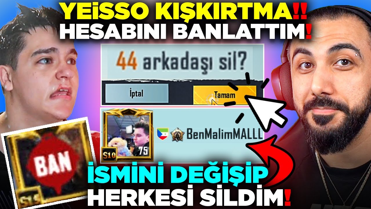 YEİSSOYA KIŞKIRTMA!! 😂 İSMİNİ DEĞİŞİP HESABINI BANLATTIM!! HERKESİ SİLDİM!! | PUBG MOBILE