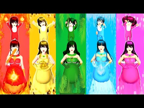 YUTA MIO PANIC! PREGNANT FIRE MOM VS GOLDEN ICE MOM! ELEMENTAL BABY MISSING! SAKURA SCHOOL SIMULATOR