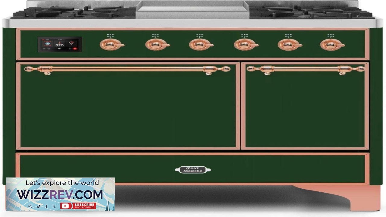 Majestic II 40'' Dual Fuel Freestanding Gas Range Emerald Green Copper
