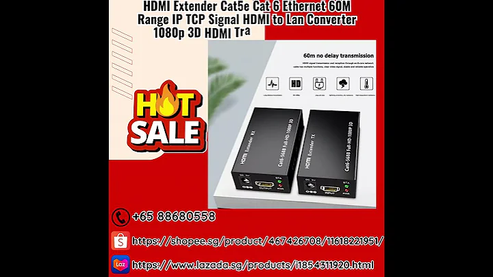 HDMI Extender Cat5e Cat 6 Ethernet 60M Range IP TCP Signal HDMI to Lan Converter 1080p 3D Receiver