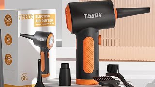 TGBOX Electronic Compressed Air Duster 100000RPM, 3 Speeds Powerful Cordless Air Duster, Orange