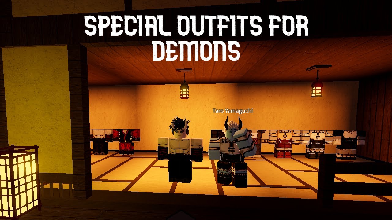 New Demon Outfits How To Get Them Wisteria Roblox Youtube - demon clothes roblox
