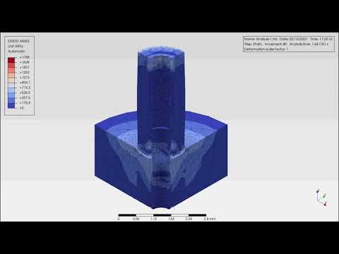 FEM - Calculix - PrePoMax: Example simulation with plastification