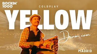 Yellow Coldplay Played By 1000 Ians In Madrid  Drum Cam 4k