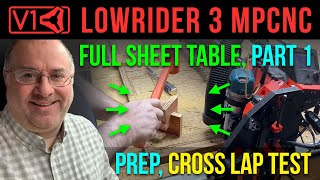 For LowRider v3 CNC, full sheet capable table, Part 1, prep & cross lap test