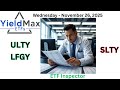 YieldMax Weekly Paying ETFs ULTY, LFGY & SLTY Trades & Holdings Ex Day Wed November 26, 2025