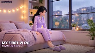 My First Vlog 🌸 A Cozy Rainy Morning Routine ☕ Wake Up, Get Ready & Craft With Me at Home screenshot 4