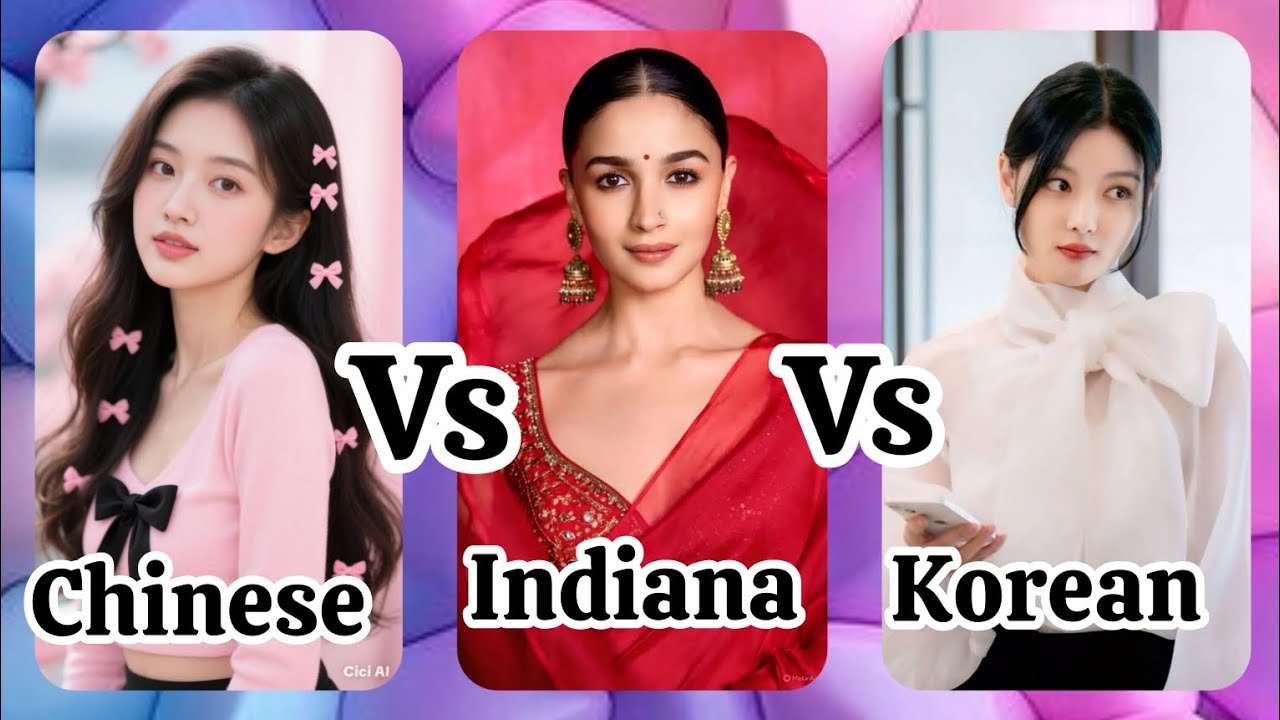 Chinese 🇨🇳 vs Indiana 🇮🇳 vs Korean girl 🇰🇷#AZEditorl 