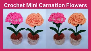 Crochet Mini Carnation Flowers || Crochet Tutorials